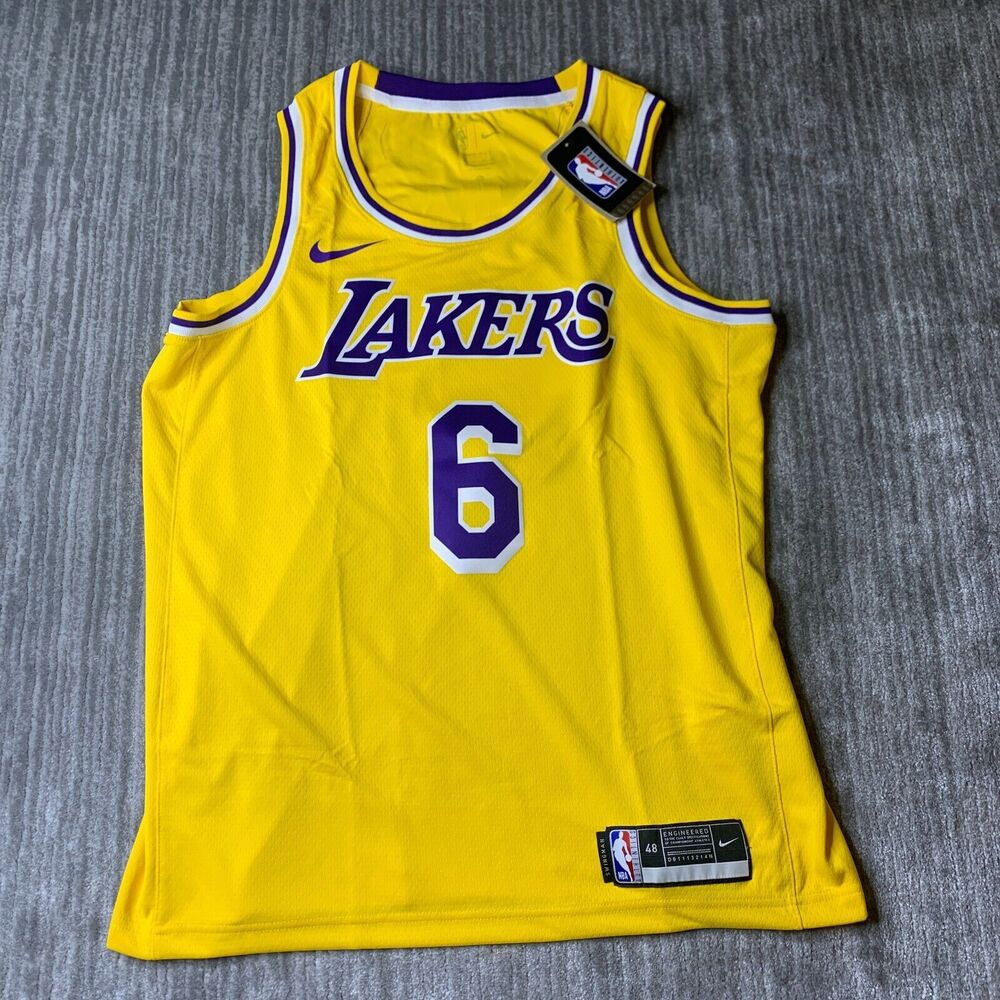 Los Angeles Lakers Jersey Adult Large Nike LeBron James Swingman Jersey #6